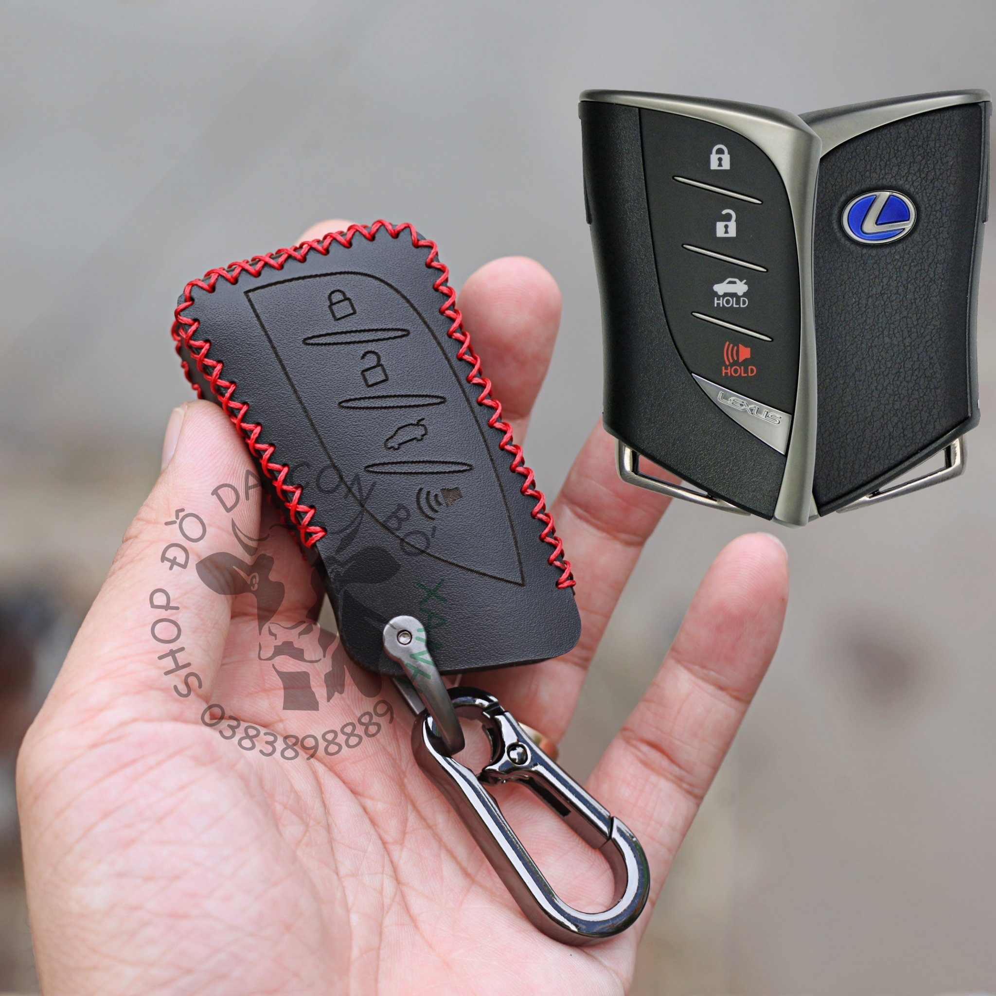 Bao da chìa khoá Lexus 2018-2021 handmade da thật 004