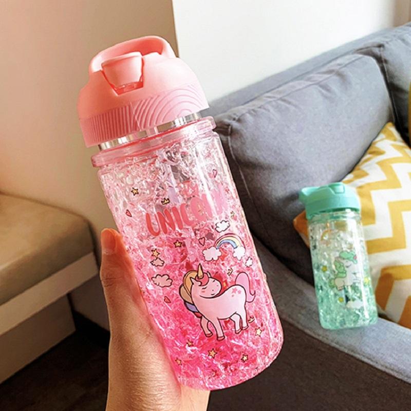 Di Động Nước Thời Trang Kỳ Lân Băng Cốc Thể Thao Mùa Hè Uống Nước Ép Cà Phê Có Ống Hút Rò Rỉ Chống Drinkware Bé Gái quà Tặng