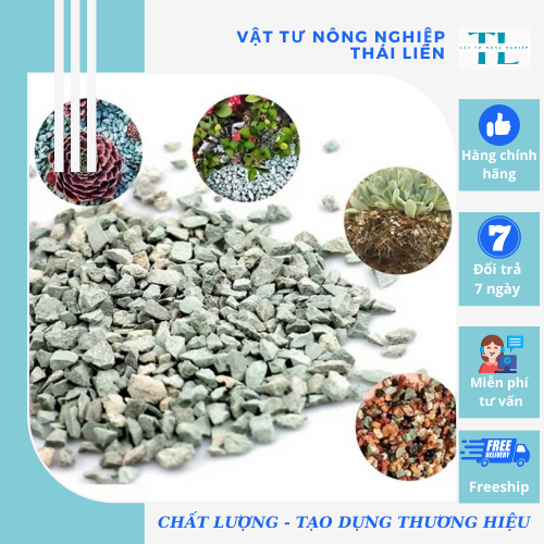 Đá zeolite Greenhome, bao 1kg, size 2-4mm, rãi mặt, giá thể, sen đá, xương rồng, hồ thuỷ sinh