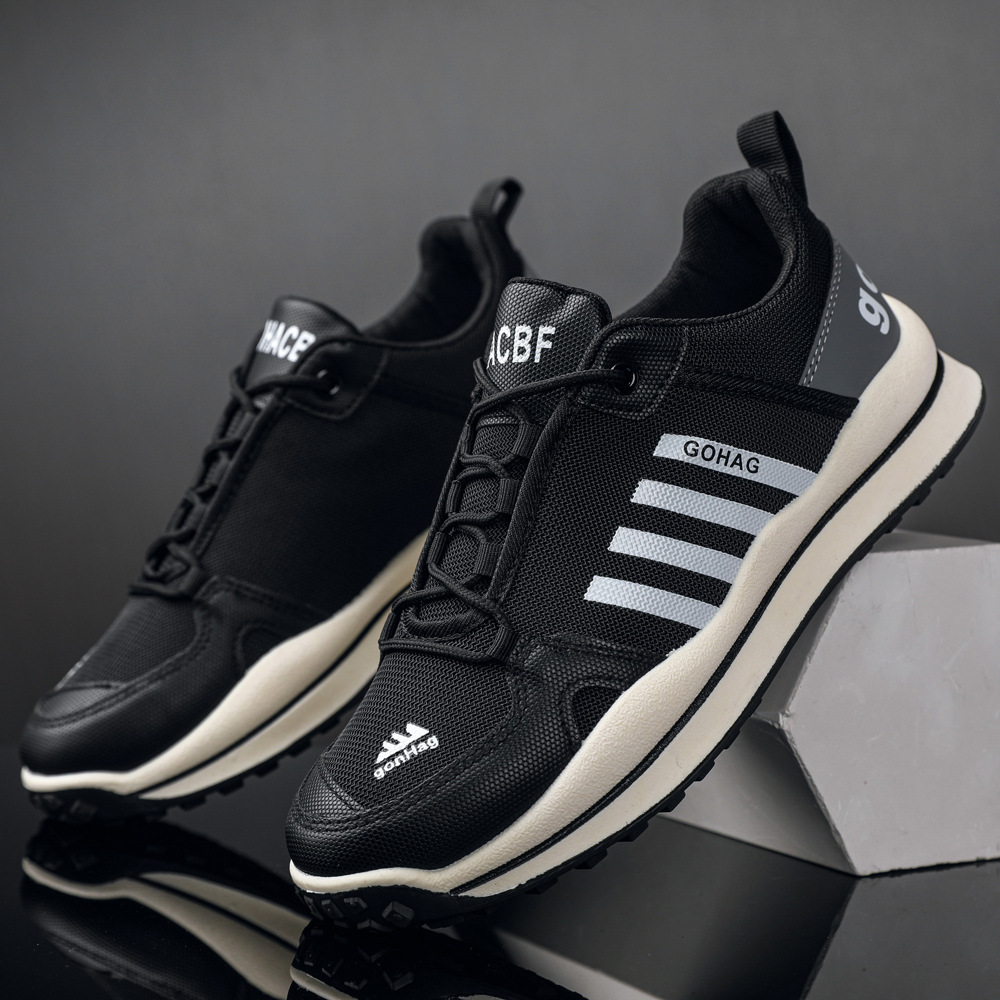 Giày Thể Thao Nam MENDO - Giày Sneaker Màu Đen - Trắng, Thiết Năng Động, Gót Phẳng Chống Mài Mòn - G5451