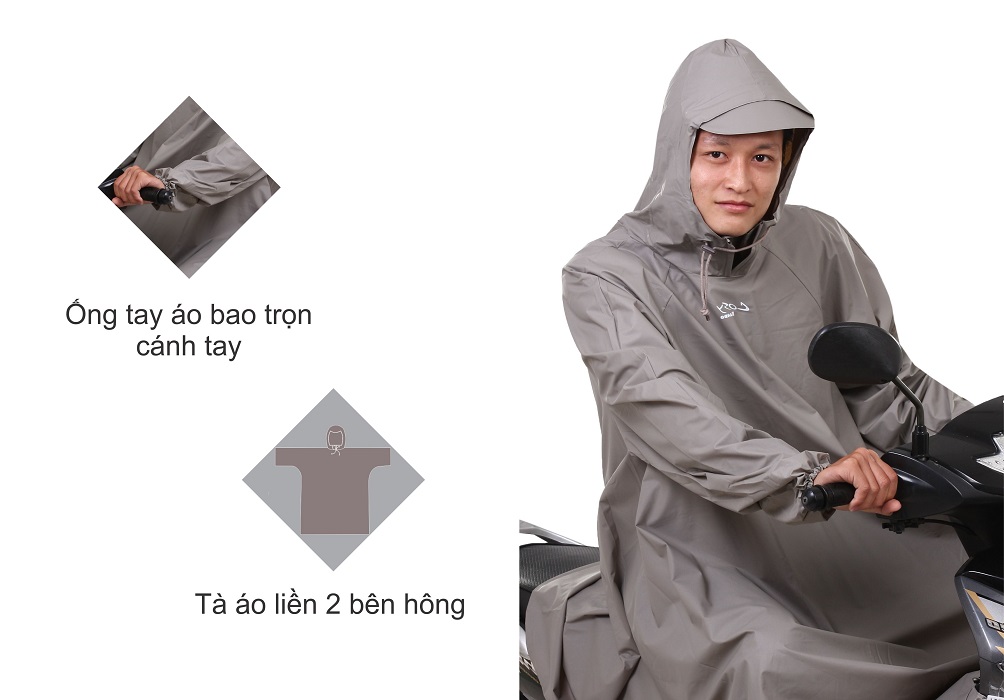 Hình ảnh Áo mưa RANDO Poncho Cosy “Không ướt ống quần”- Freesize - Giao Màu Ngẫu Nhiên