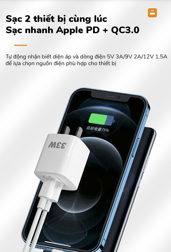 Củ sạc nhanh 33W PD Type-C Fast Charger