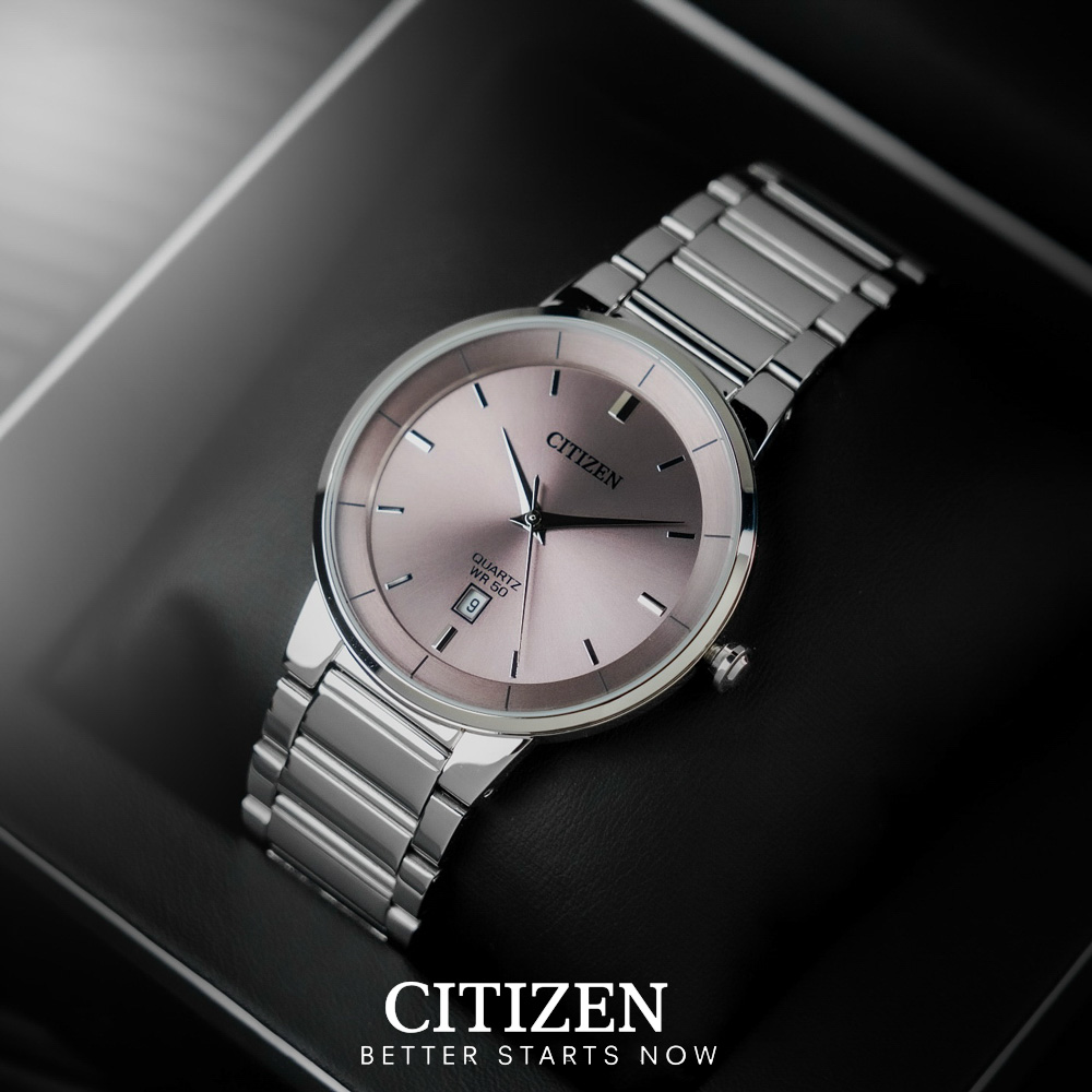 Đồng Hồ Nam Citizen Dây Thép Không Gỉ BI5120-51Z - Mặt Hồng (40mm)