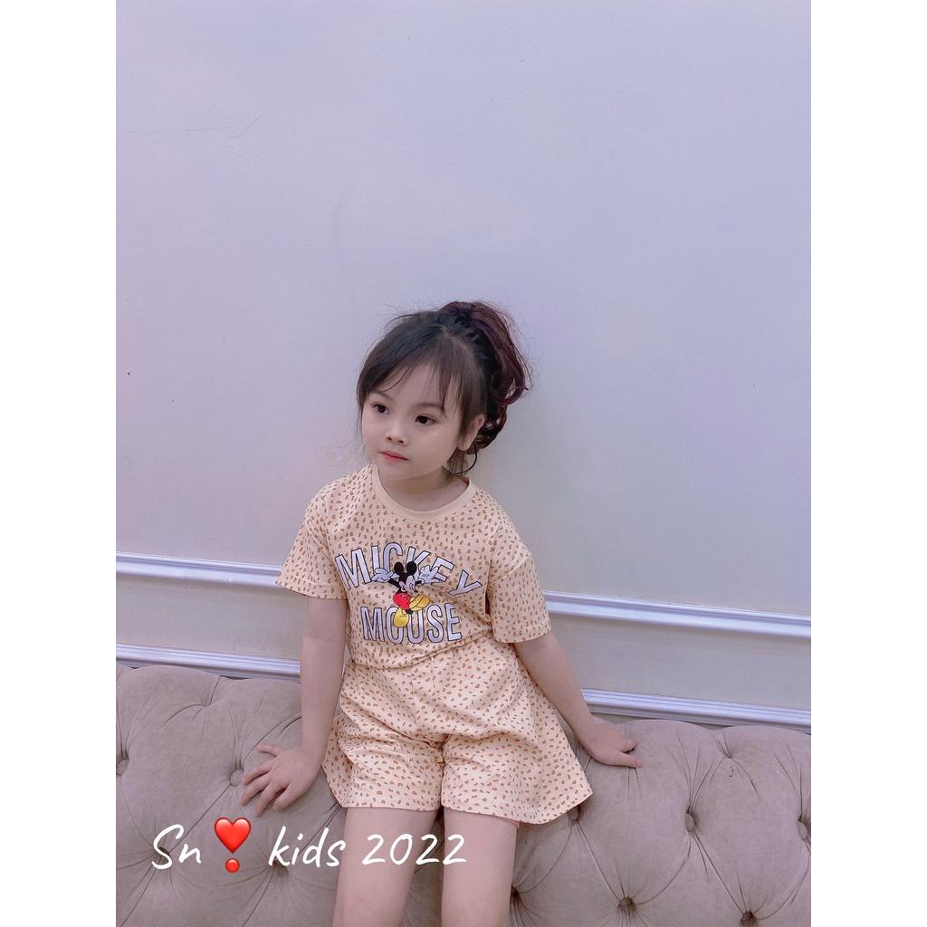 Bộ đồ bé gái cotton cao cấp thấm hút mồ hôi cho bé ngày hè