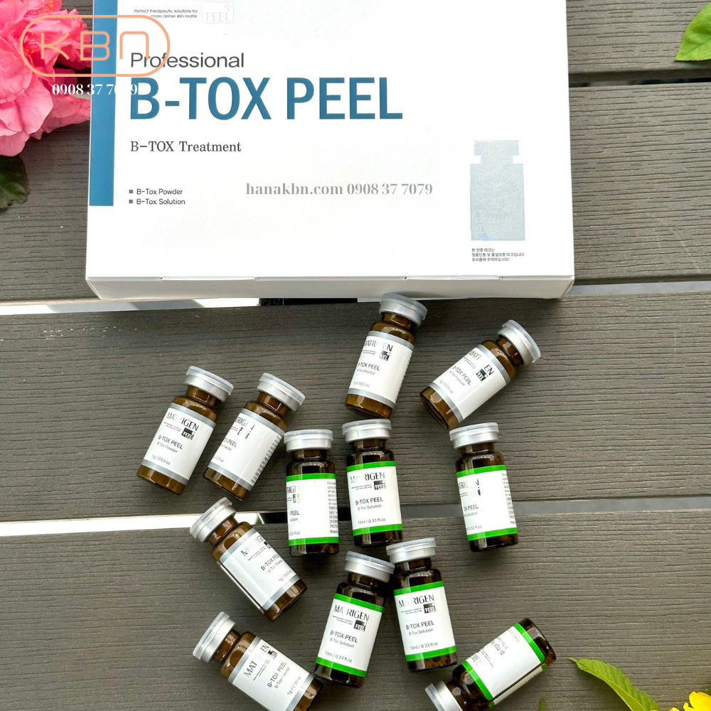 Tảo Peel Da B-TOX PEEL, Tảo Tái Tạo Da 2 Màu - 12 Lọ/ Hộp - Loại Bỏ Độc Tố, Mụn, Làm Sạch Da (Hàng Chính Hãng)