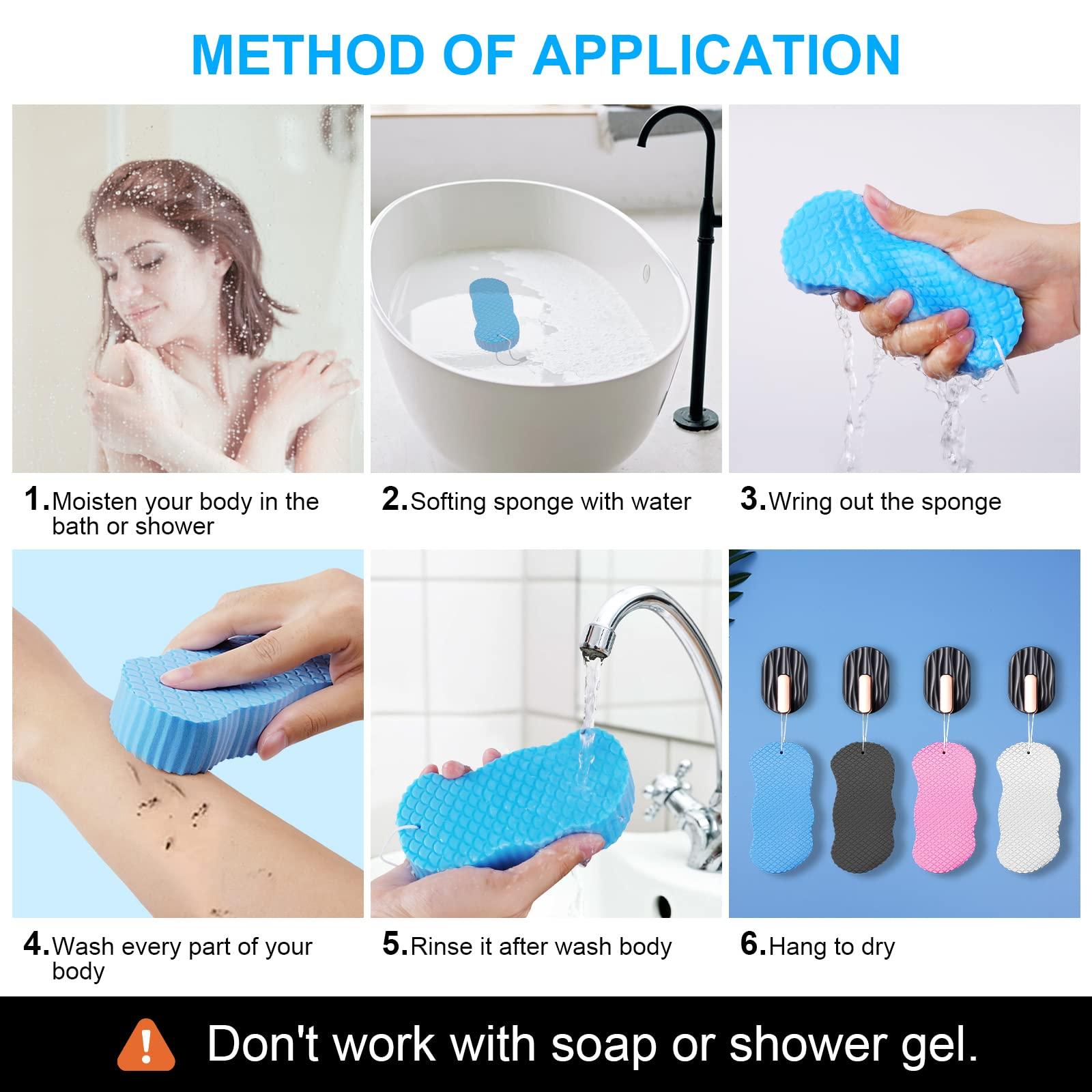 Bathing Sponge massage Sponge tắm Sponge, 4PCS Ultra Soft Bath Body Body Sprid