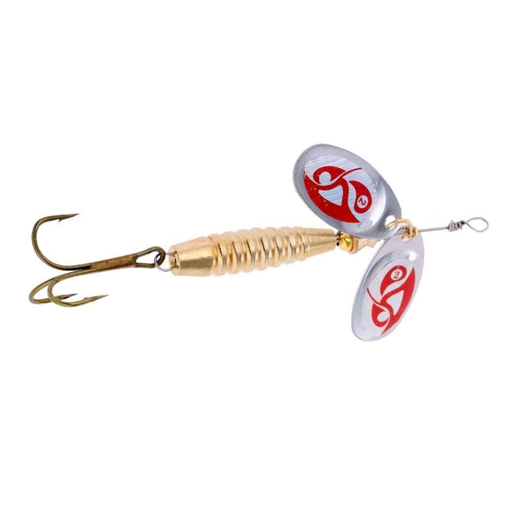 Metal Hard Fishing Lures Trout Salmon Bass Spoon Spinner Baits Crankbait with Treble Hooks 10cm