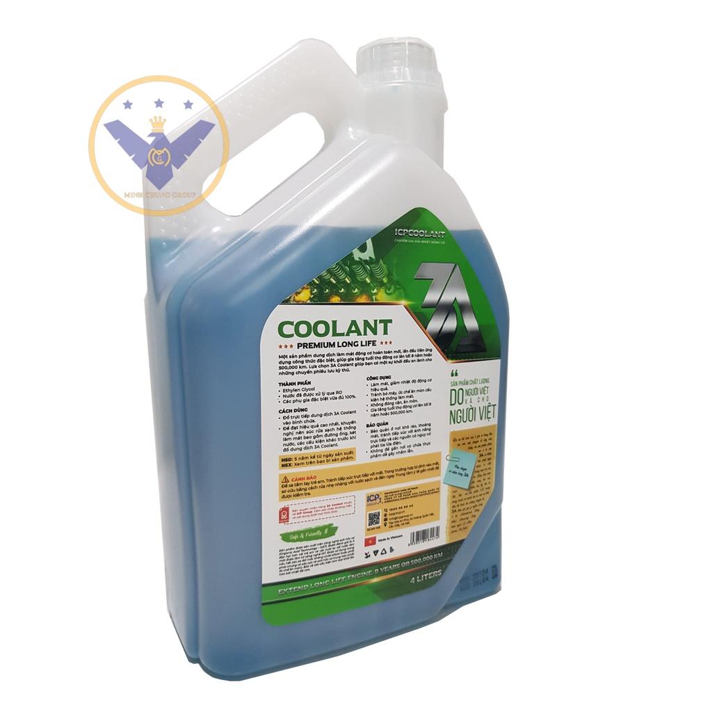 Bộ 2 can nước làm mát xe ô tô màu xanh 3A Premium Longlife Coolant 4L