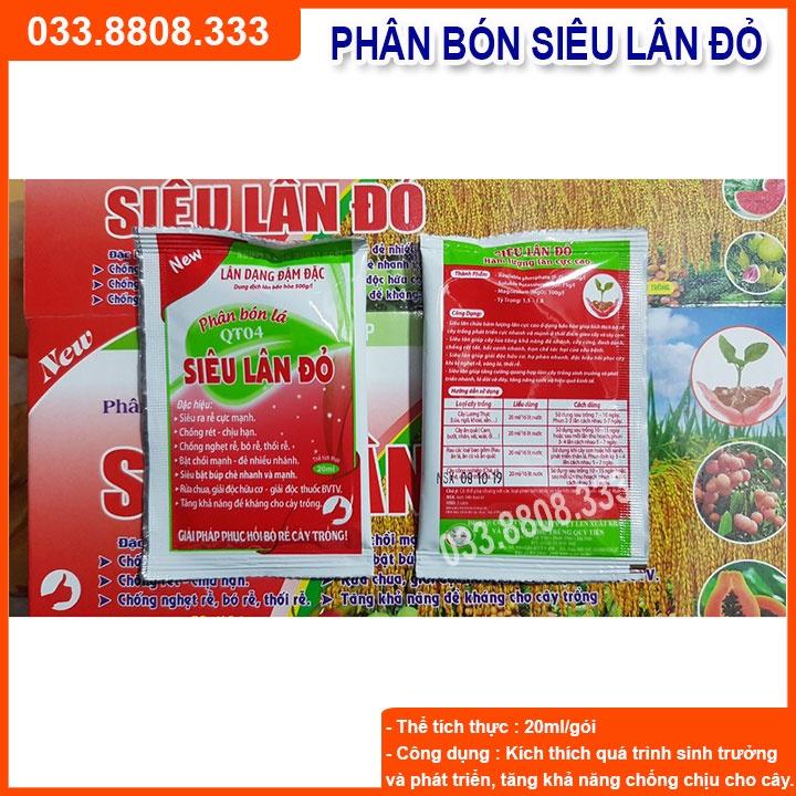 20 Gói Phân bón siêu lân đỏ cho cây kích rễ nhanh, siêu ra hoa ( 20ml)