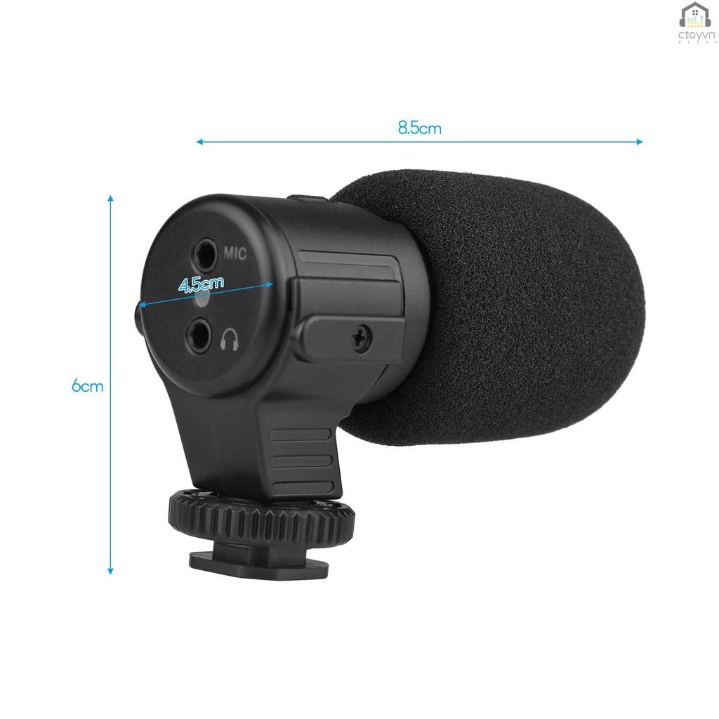 Micro cài áo kèm giá đỡ giắc cắm 3.5mm 1/4-inch và pin 110mAh dùng cho máy ảnh DSLR