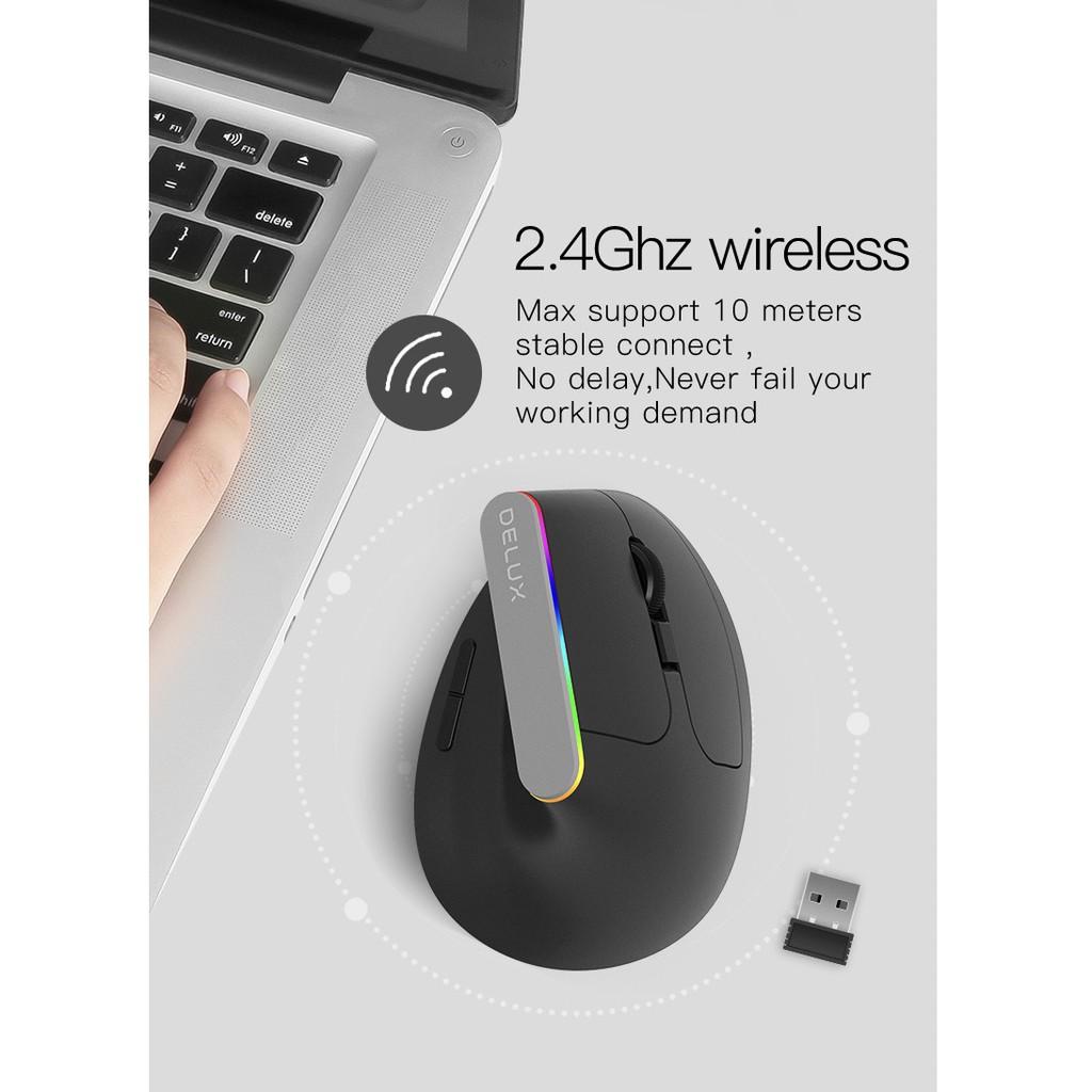 Chuột máy tính LED RGB ERGONOMIC DELUX Wireless NewDesign