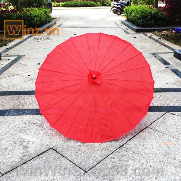 Dù cán gỗ Nhật Bản đỏ trơn - Winz.vn