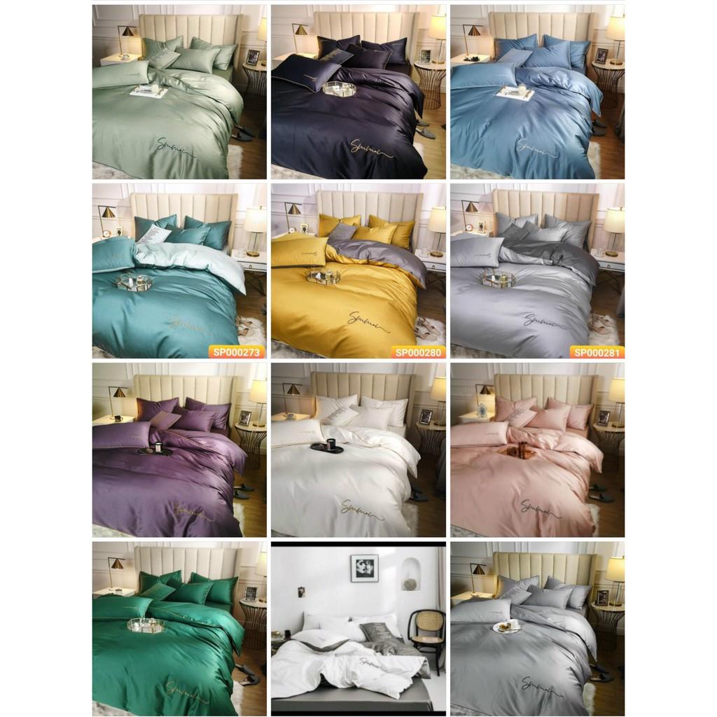 Bộ Chăn Ga Gối Lụa Tencel 40s/4 món đơn sắc nhập khẩu cao cấp