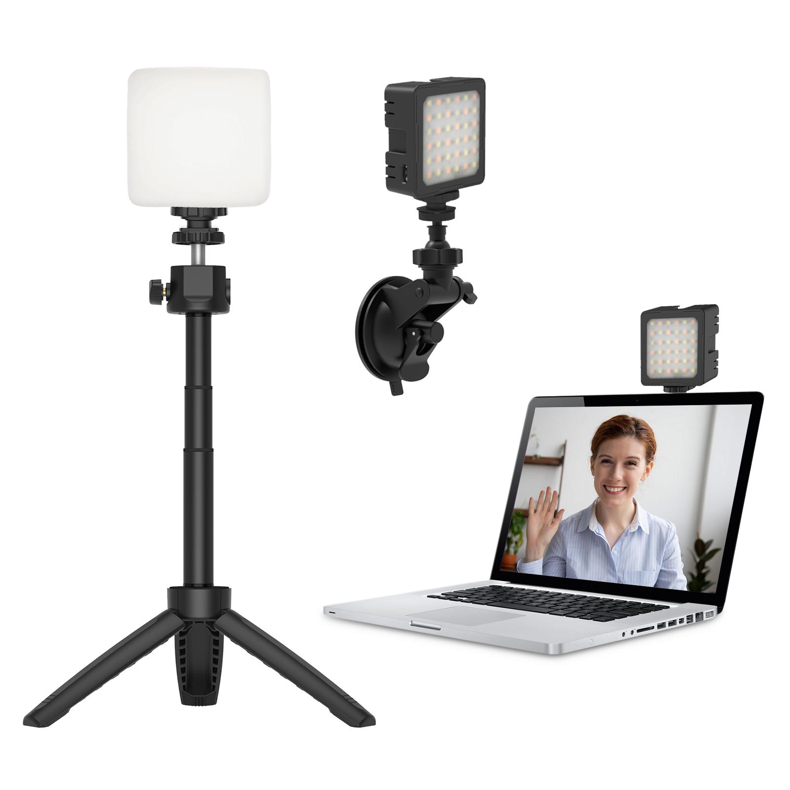 Đèn FLASHOOT VC-KIT4 LED chụp ảnh mini + Nắp đèn khuếch tán + Giá đỡ điện thoại + Chân máy