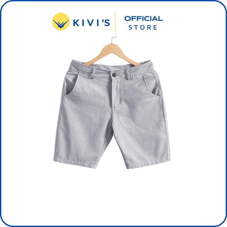 Quần short nam OKYI chất liệu kaki jean co giãn thiết kế đơn giản chuẩn form KIVI'S