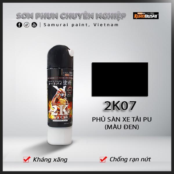 Sơn xịt Samurai Kurobushi - 2K07 SƠN ĐEN SẦN, PHỦ GẦM XE (400ml)