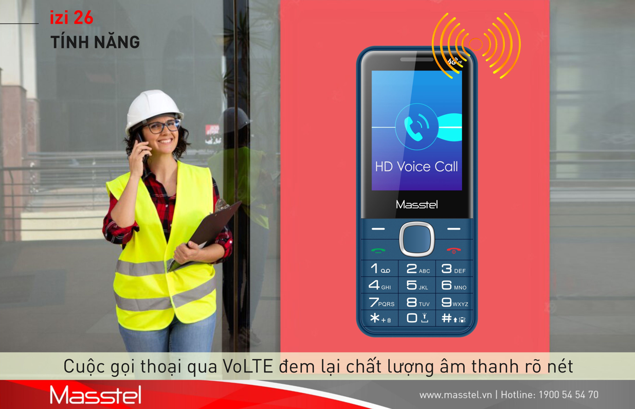 Masstel izi 26 4G - Chữ to - Loa to - Hàng Chính Hãng