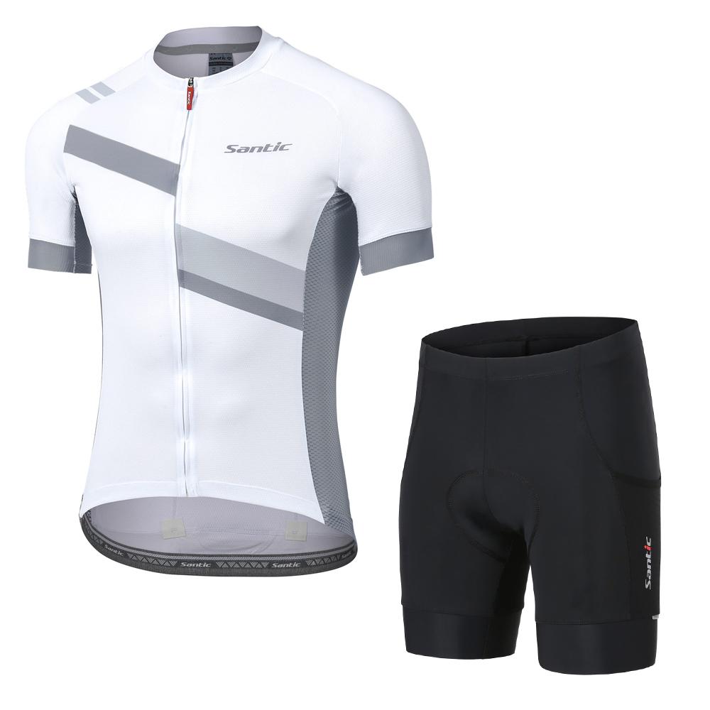 Santic Nam Bộ Quần Áo Đi Xe Đạp Ngoài Trời MTB Thể Dục Quần Short 4D Có Đệm Bộ Đồ Phù Hợp Với Tay Ngắn Xe Đạp Đường Trường Activewear Kích Thước Châu Á Color: 2220W-KM1C05136H Size: 3XL