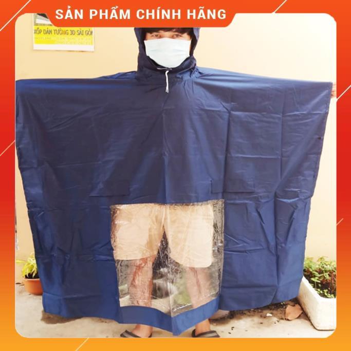 Áo Mưa Kiếng Đèn Vải Dù Siêu Bền, Áo Mưa Cánh Dơi Có Kiếng Đèn, Khổ To Rộng, An Toàn