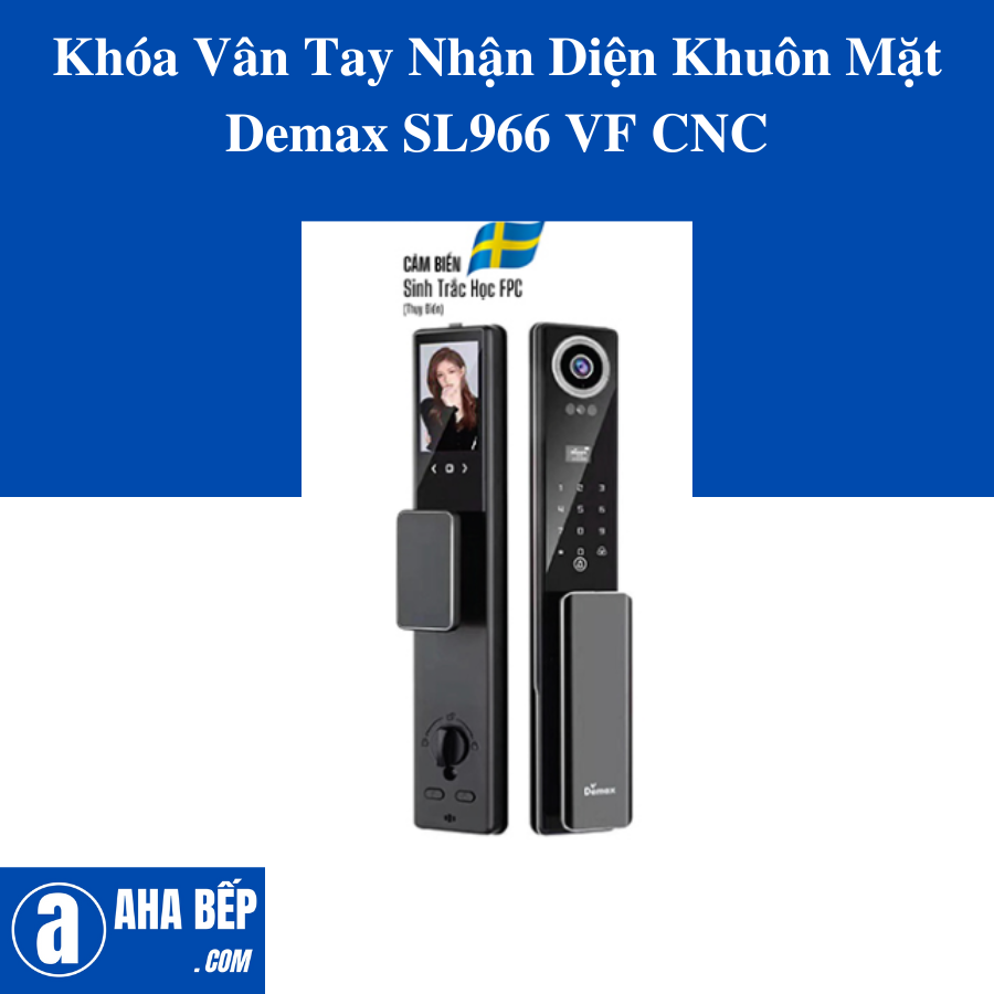 Khóa Vân Tay Nhận Diện Khuôn Mặt Demax SL966 VF CNC. Hàng Chính Hãng