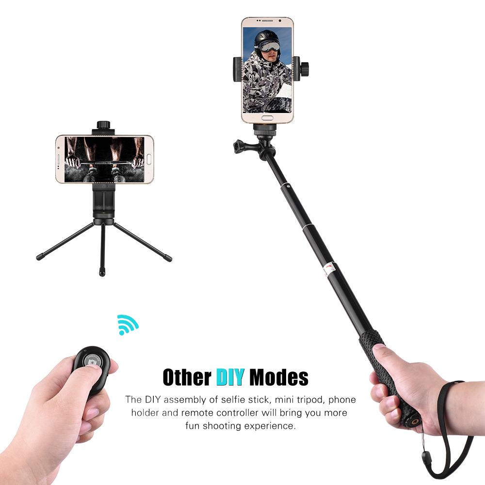 Gậy chụp ảnh tự sướng Telescoping có giá 3 chân, điều khiển từ xa