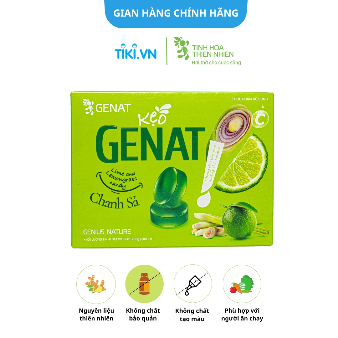 Combo 3 hộp 100 viên - Kẹo thảo mộc Gezcol - Kẹo Genat Gừng - Kẹo ngậm Chanh sả - Genat - Tinh hoa thiên nhiên