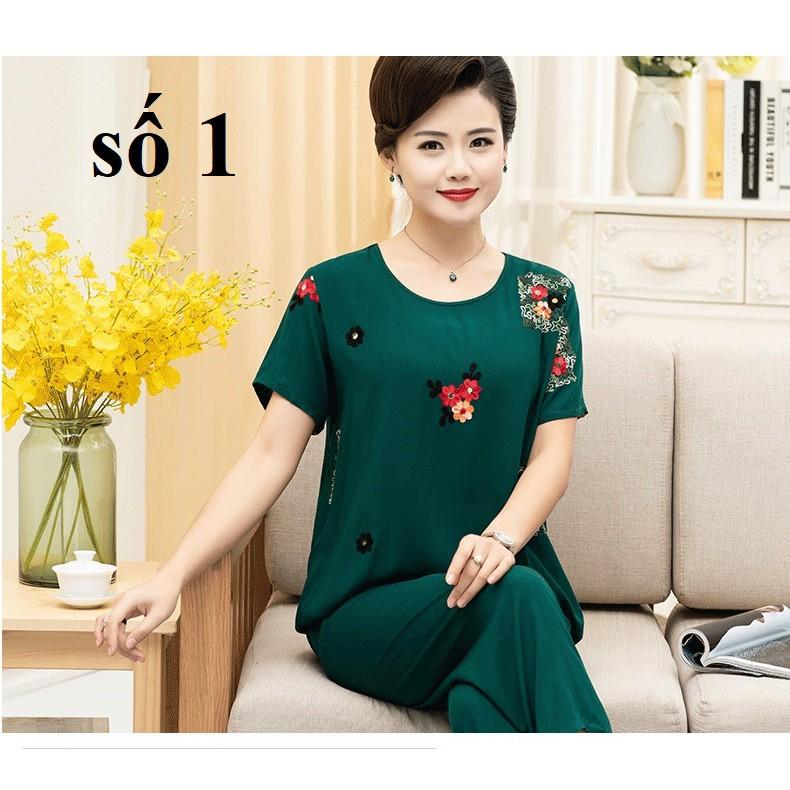 Bộ đồ mặc nhà trung niên cho mẹ_hàng sẵn