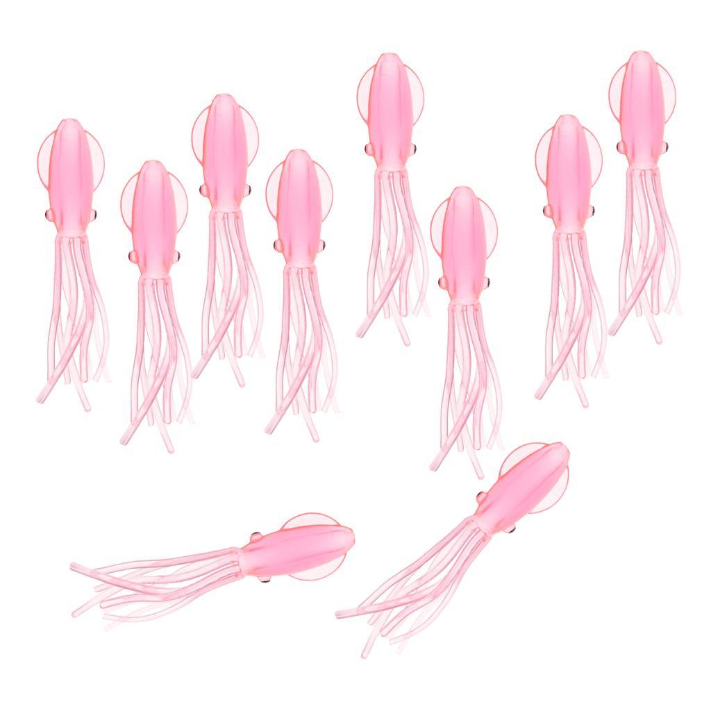 2x 10pcs Squid Fishing Lures, Luminous Squid Skirts Lures Bass Bait Crankbait for Saltwater Freshwater