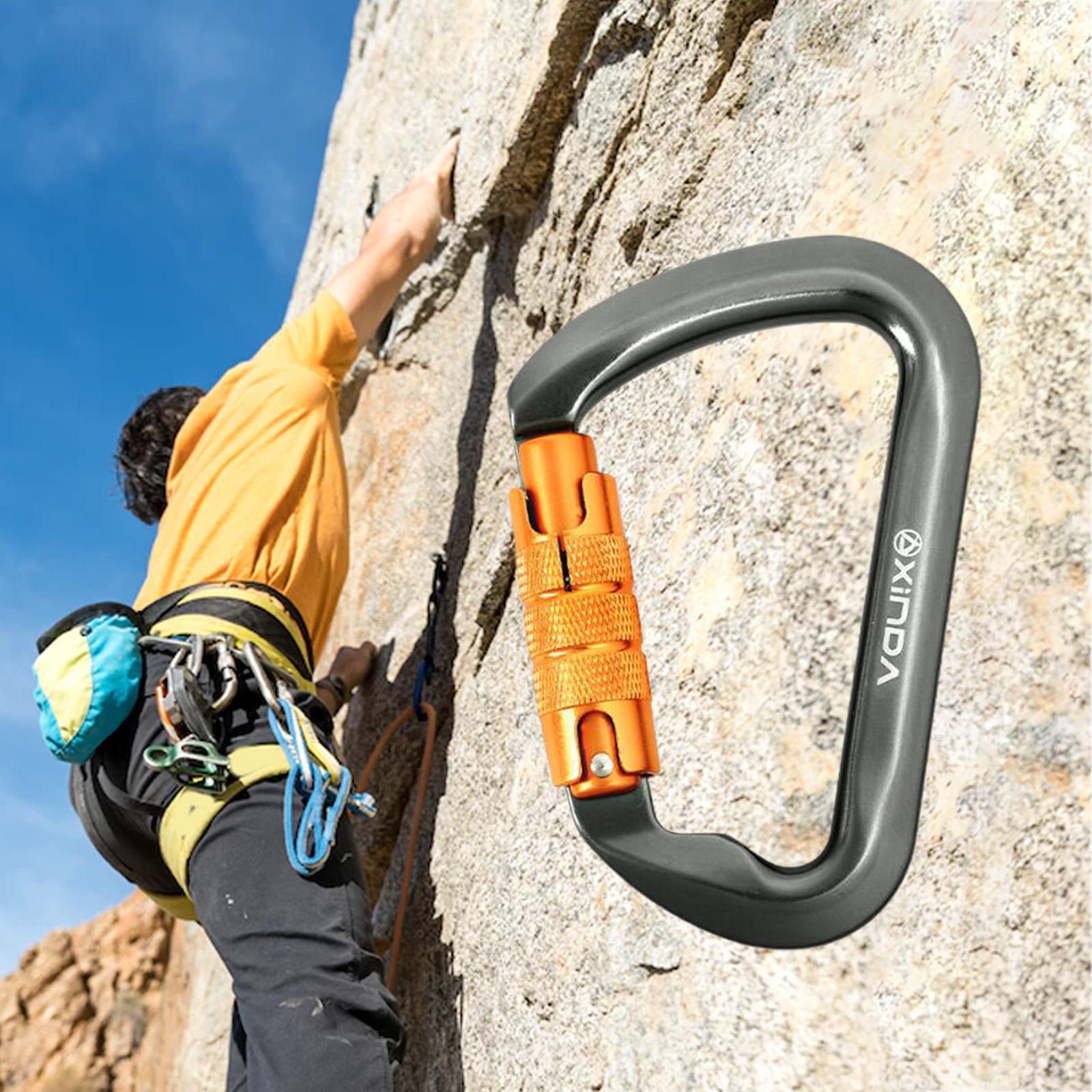 Climbing Carabiner Clip Sturdy for Camping Hammock Rappelling Mountaineering