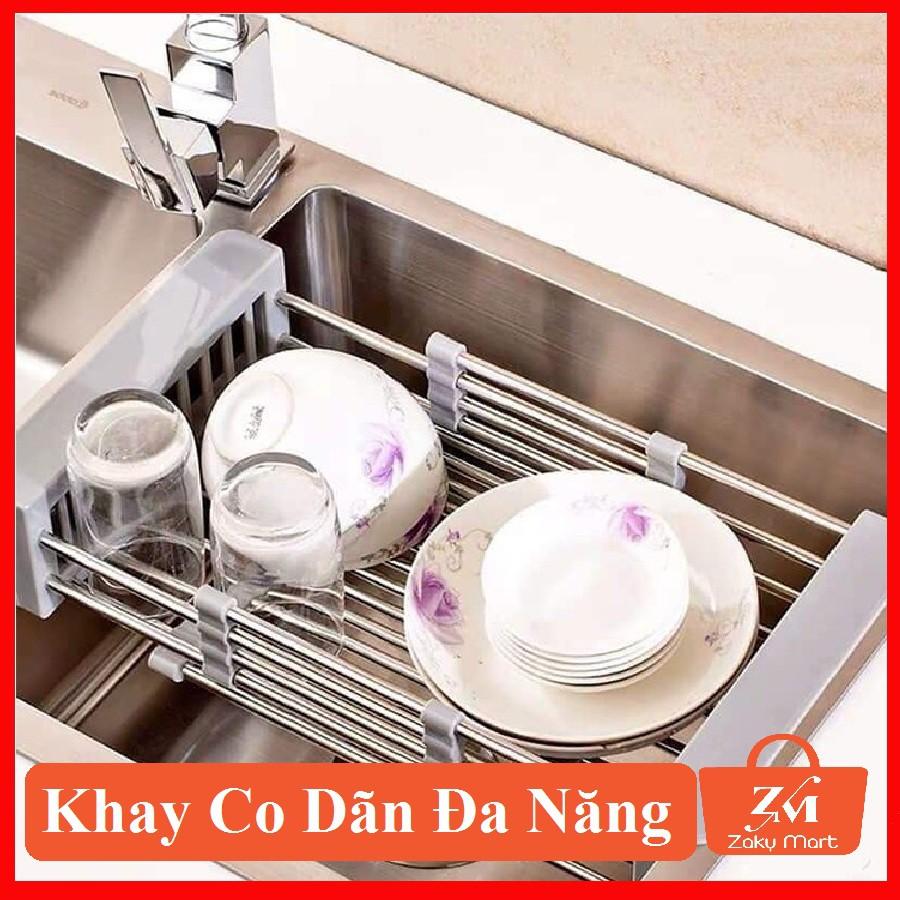 Khay Đa Năng Để Chậu Rửa Chén Cao Cấp - Rổ Kệ Đa Năng Co Giãn - Rửa Rau, Trái Cây, Úp Chén...