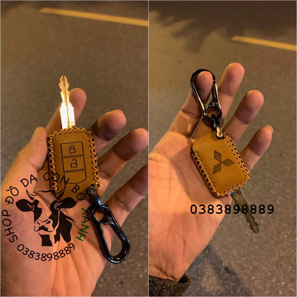 Bao da dành cho Chìa Khoá Mitsubishi Xpander, Triton, Attrage, Mirage, Lancer handmade Da Thật 002