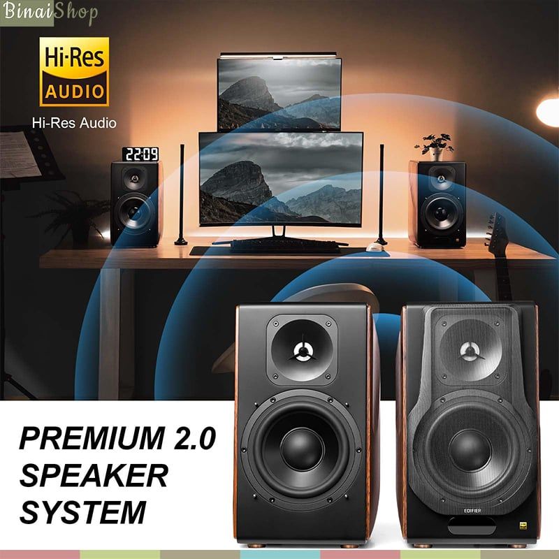 EDIFIER S3000 MKII / Edifier S2000MKII  Loa Bookshelf Hi-End Hi-Res Audio 256W RMS, Bluetooth 5.0 Cho Nghe Nhạc &amp; Xem Phim - Hàng Nhập Khẩu