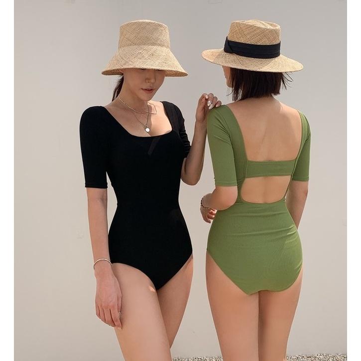 Bộ đồ bơi nữ liền thân bikini đi biển chất thun gân đủ size hàng QC