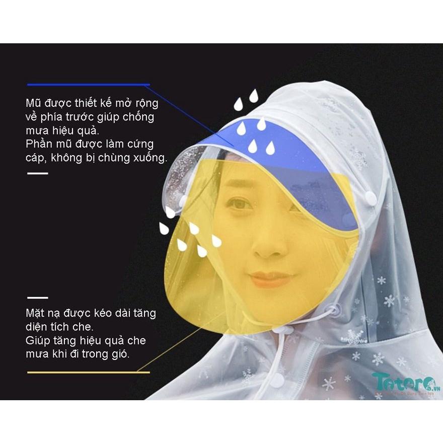 XẢ LẤY TƯƠNG TÁC_ Áo mưa hàn quốc dành cho 1 người trong suốt bông tuyết - CAM KẾT như HÌNH - sẵn số lượng