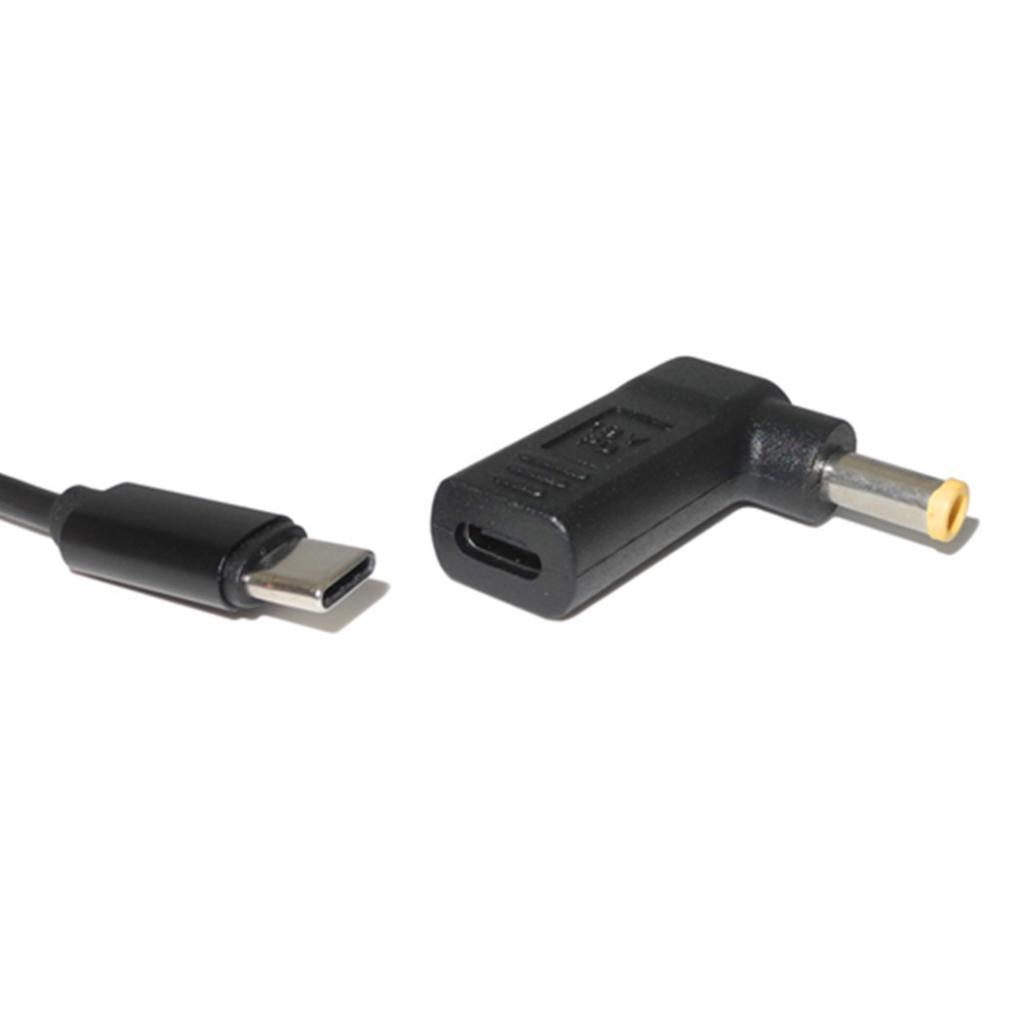 Type-c Female To 5.5*1.7mm Male 90 Degree Angle W/PD Chip DC Laptop Charger