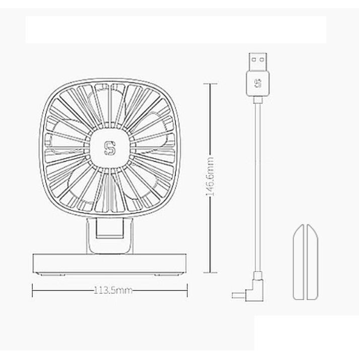 Quạt Mini Gắn Ô Tô Siêu Mát Xoay 360 độ dùng cổng USB