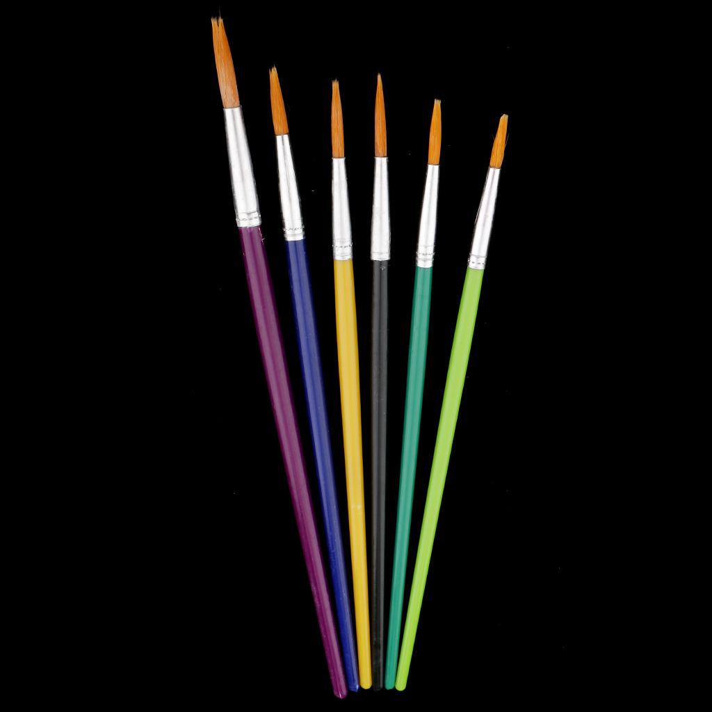 6 Pieces Professional Detail Paint Brush Set Brushes For Art Painting Acrylic