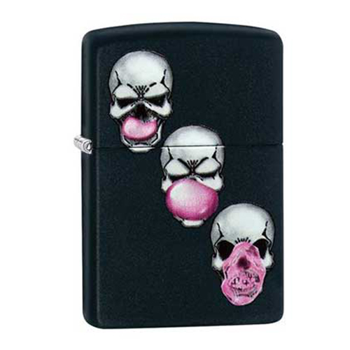 Bật Lửa Zippo 29398 Skull Bubble Gum Black Matte