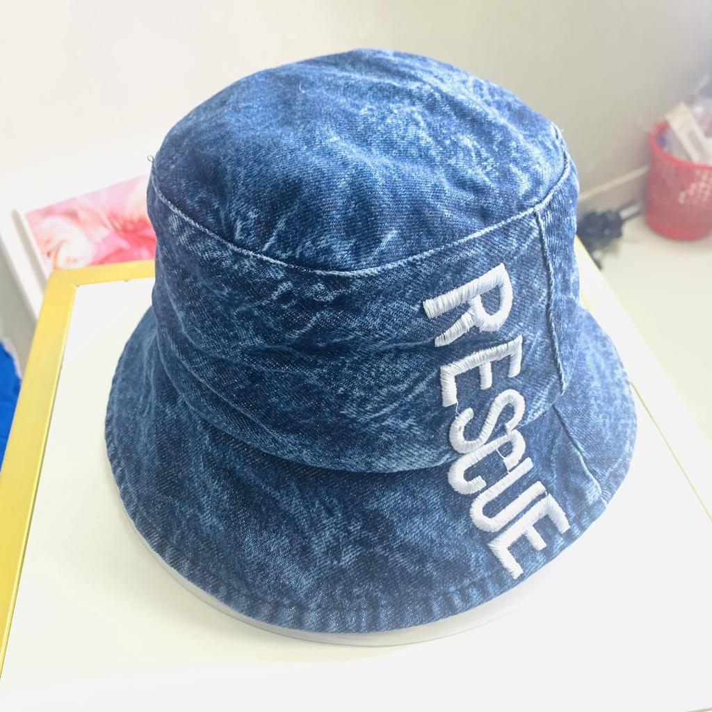 Mũ Bucket Rescue Jeans Wash Jussy Fashion Chất Vải Jean Denim Phong Cách Nón Tai Bèo Nam Nữ Thời Trang Ulzzang Unisex