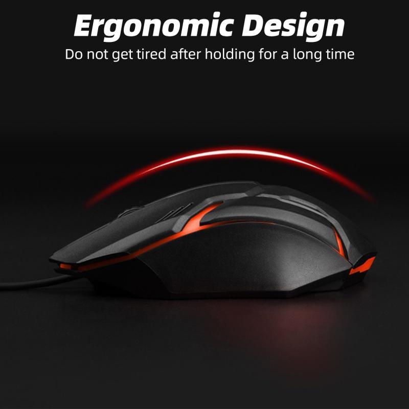 Chuột quang chơi game ANKNDO có dây tích hợp và đèn nền 7 màu RGB không gây tiếng ồn dành cho laptop và PC