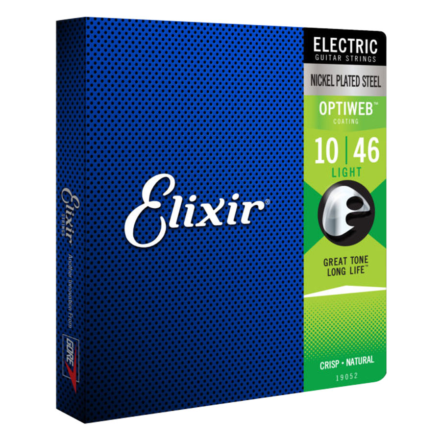 Bộ Dây Đàn Electric Guitar Strings Dây Guitar Điện cỡ 10 Phủ Lớp Optiweb Cao Cấp Elixir 19052