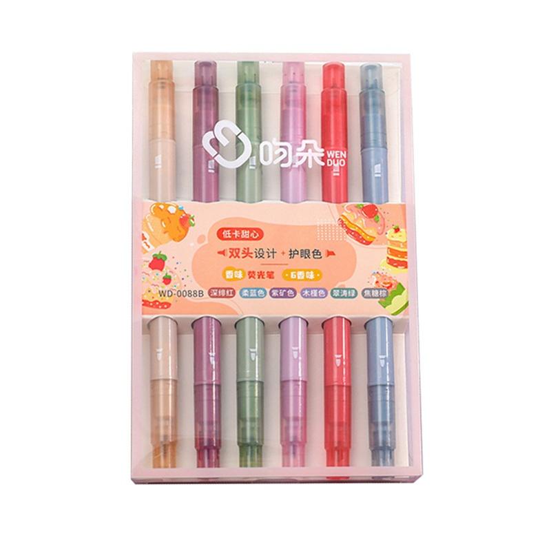 Tmdbyx Bút Đánh Dấu Hai Đầu Có Hộp Đựng Họa Tiết Xinh Xắn Dành Cho Học Sinh