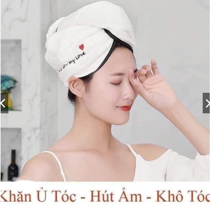 Khăn ủ tóc, khăn lau khô đầu thấm hút siêu đẹp dài 61cm