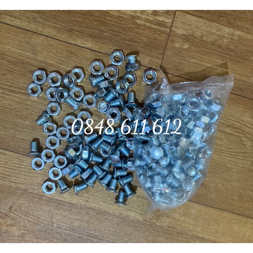 Set 100 Ốc lắp kệ bulong lắp kệ sắt V lỗ