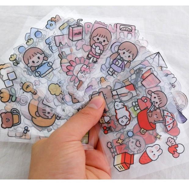 Bộ 20 miếng sticker nhãn dán dễ thương dán trang trí TELADO ST13