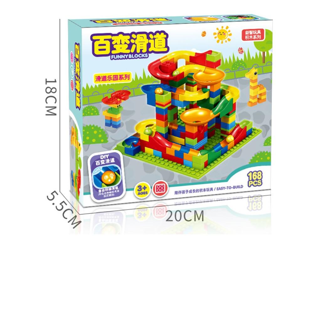 Bộ Xếp Hình Cầu Trượt Lego Thả Bi 168 Chi Tiết Cho Bé Đồ Chơi Xếp Hình Phát Triển Trí Não