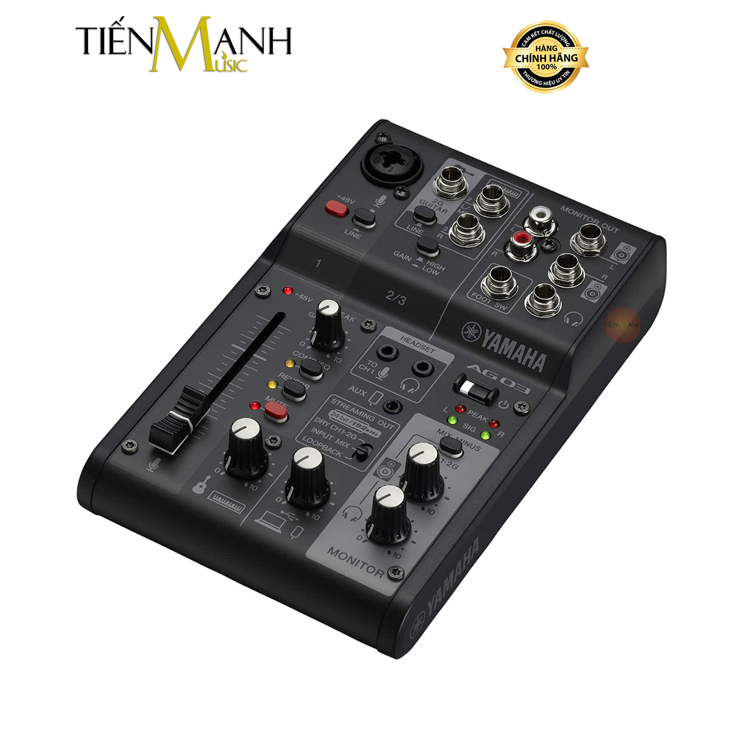 Yamaha AG03 MKII Soundcard Kiêm Bàn Trộn Mixer Audio Interface Stereo Mixing AG3 MK2 Phòng Thu Studio Mix Hàng Chính Hãng