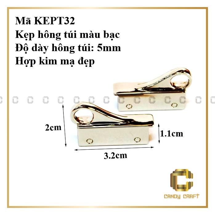 Kẹp hông túi - 1 cặp vàng nhạt 4cm