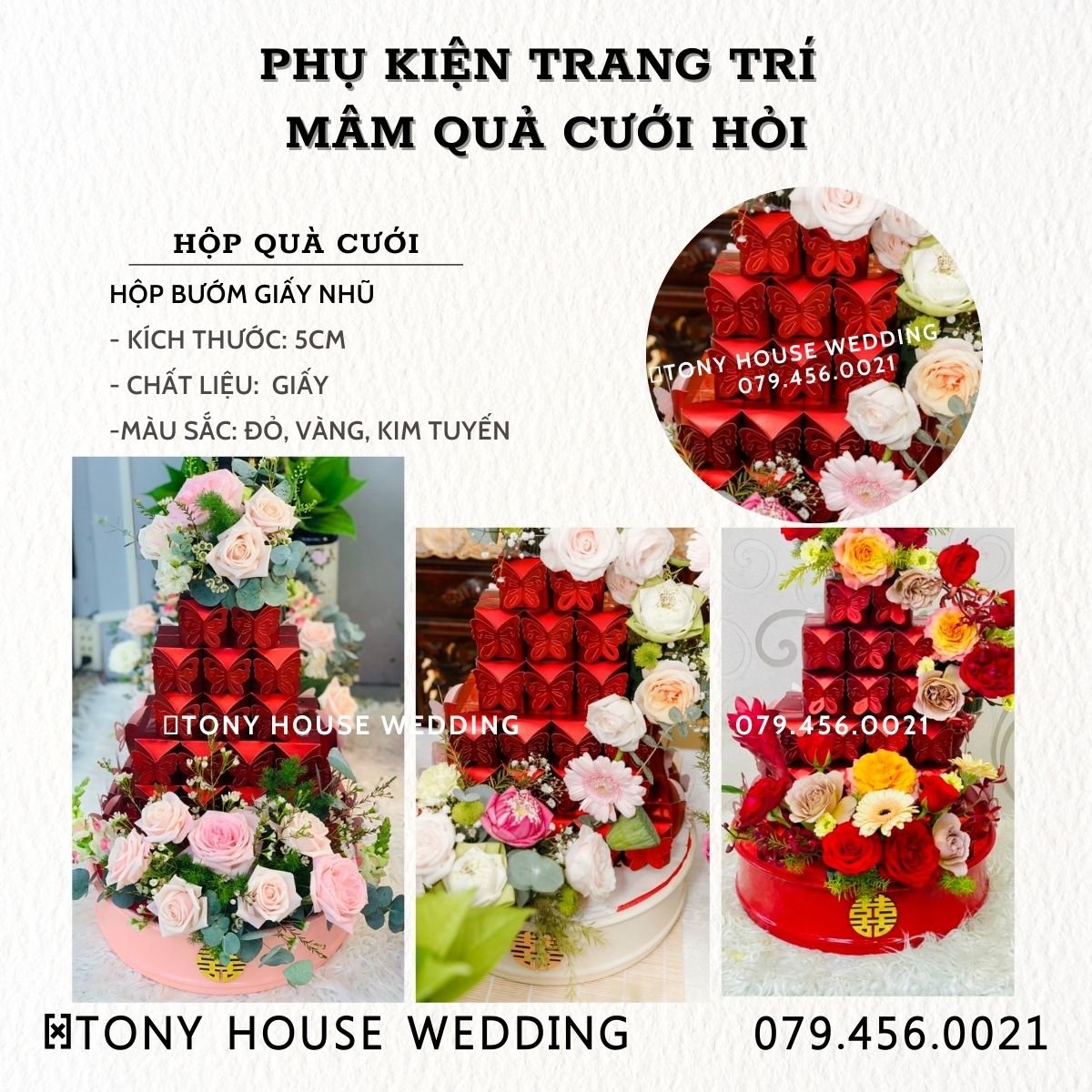 HỘP BÁNH CƯỚI - HỘP QUÀ TẶNG ĐÁM CƯỚI - TONY HOUSE