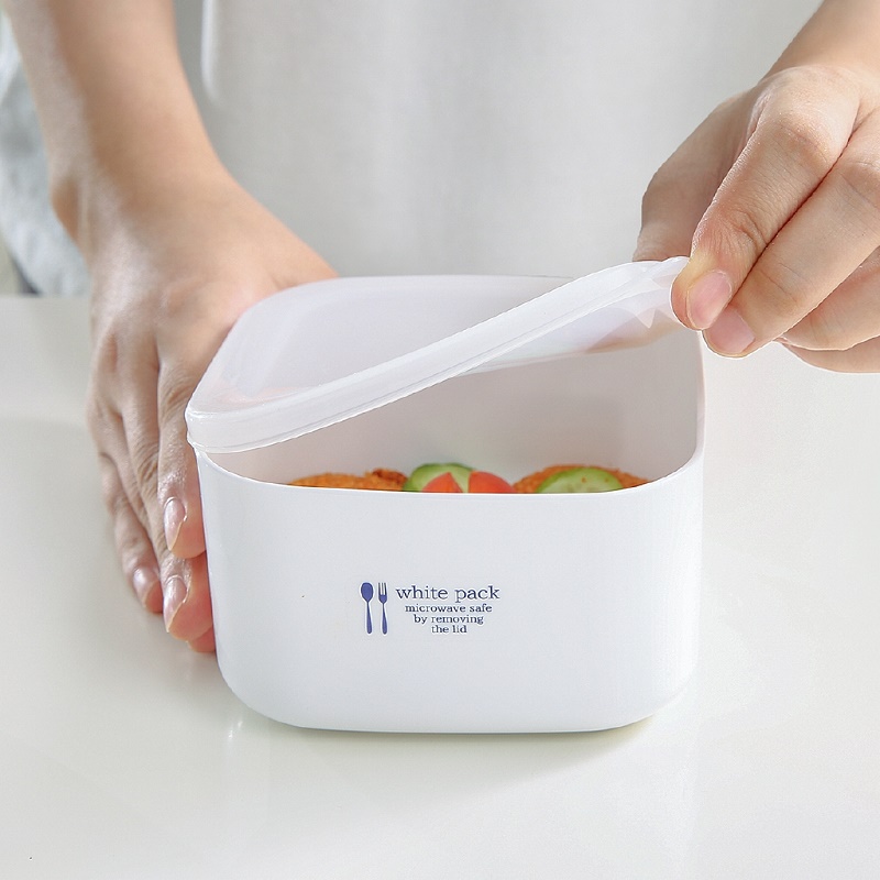 Hộp nhựa đựng thực phẩm kháng khuẩn White Pack 500ml thích hợp dùng trong lò vi sóng - xuất xứ Nhật Bản
